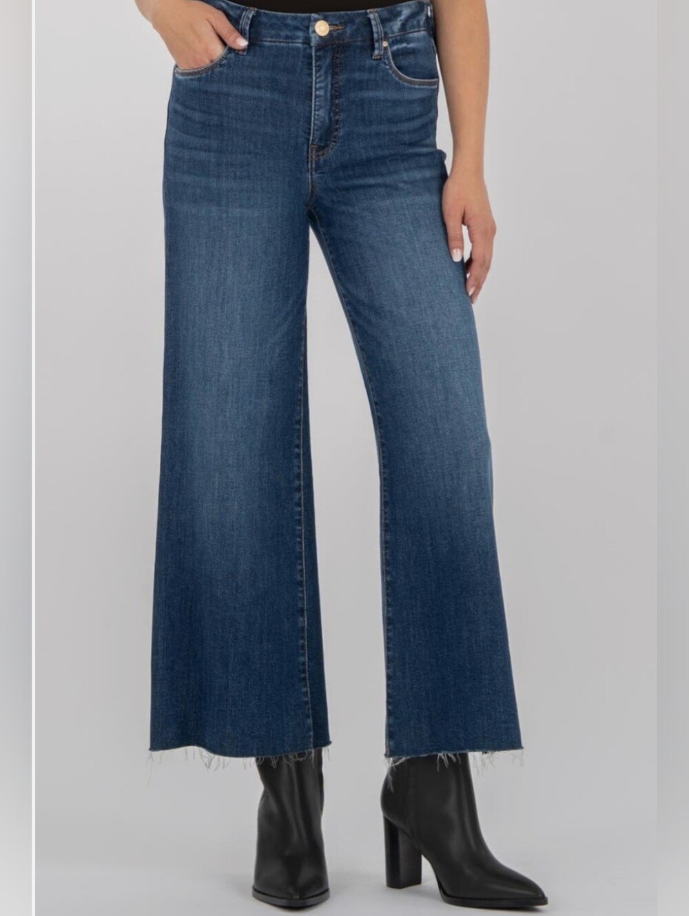 Kut From The Kloth Meg High Waist Raw Hem Wide Leg Jeans 24w